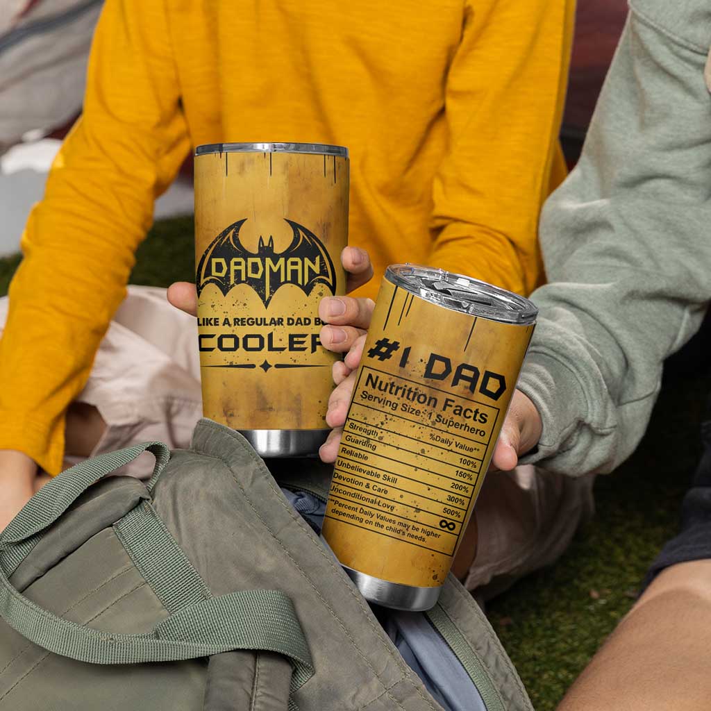 Funny Gifts For Dad Tumbler Cup Dad Man Black Bat Like A Regular Dad But Cooler - Wonder Print Shop