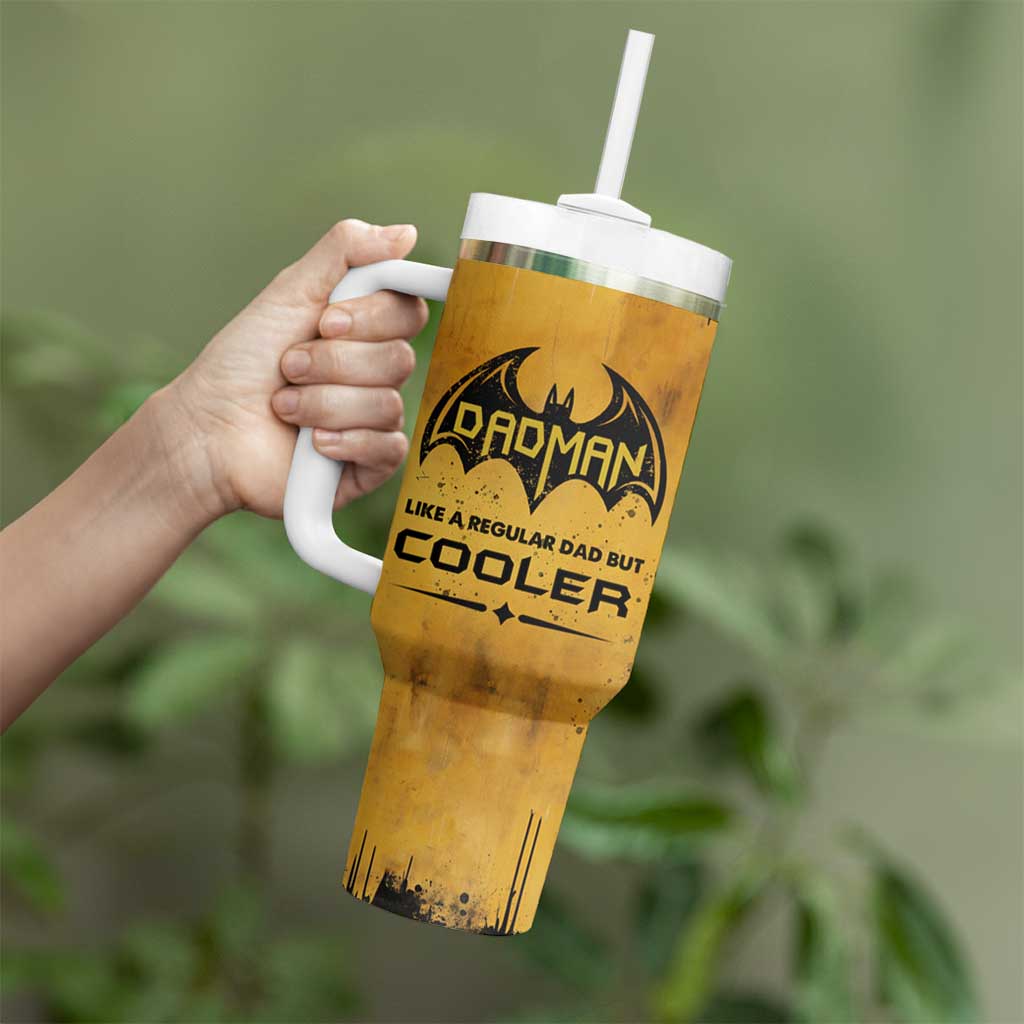 Funny Gifts For Dad Tumbler With Handle Dad Man Black Bat Like A Regular Dad But Cooler - Wonder Print Shop