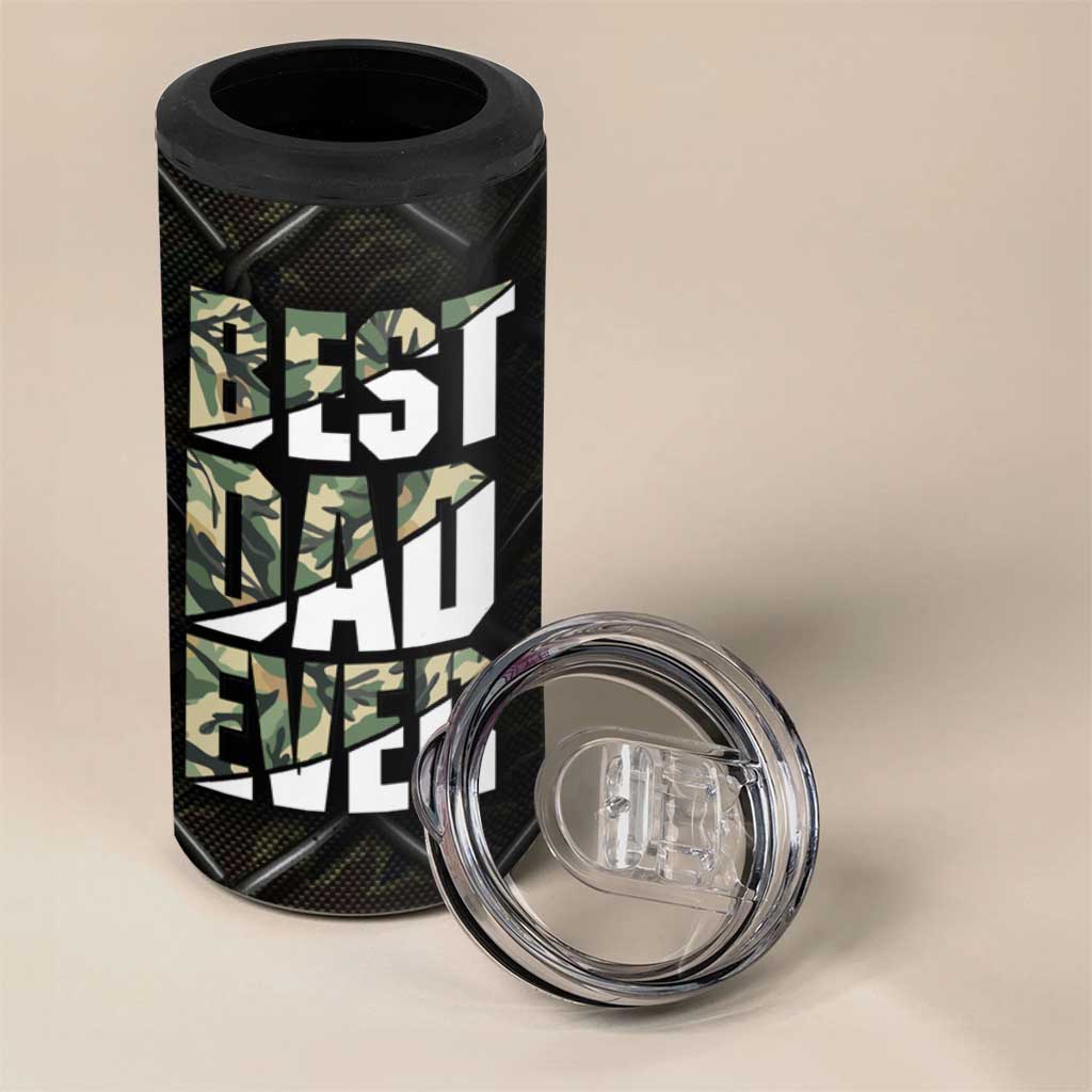 Best Dad Ever Camo 4 in 1 Can Cooler Tumbler - Wonder Print Shop