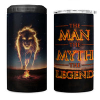 Gifts For Dad 4 in 1 Can Cooler Tumbler The Man The Myth The Legend Strong Lion - Wonder Print Shop