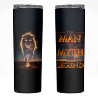 Gifts For Dad Skinny Tumbler The Man The Myth The Legend Strong Lion - Wonder Print Shop