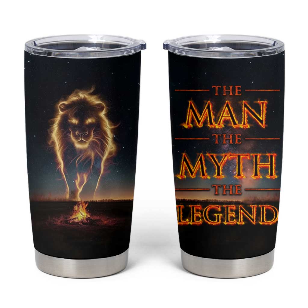 Gifts For Dad Tumbler Cup The Man The Myth The Legend Strong Lion - Wonder Print Shop