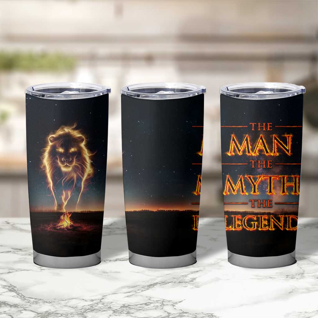 Gifts For Dad Tumbler Cup The Man The Myth The Legend Strong Lion - Wonder Print Shop