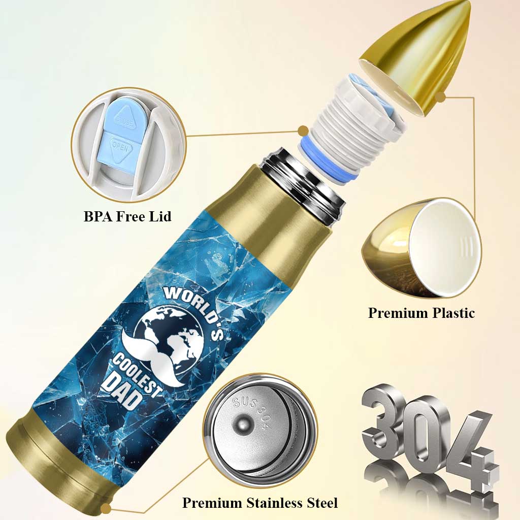 Gifts For Dad Bullet Tumbler World's Coolest Dad No.1 Dad