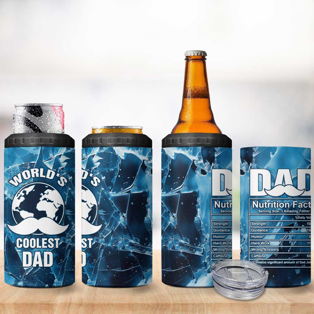 Gifts For Dad 4 in 1 Can Cooler Tumbler World's Coolest Dad No.1 Dad - Wonder Print Shop