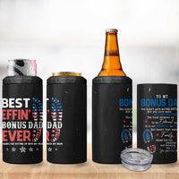 Gifts For Bonus Dad 4 in 1 Can Cooler Tumbler Best Effin' Bonus Dad Ever Thank You Step Dad