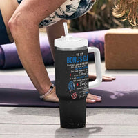 Gifts For Bonus Dad Tumbler With Handle Best Effin' Bonus Dad Ever Thank You Step Dad