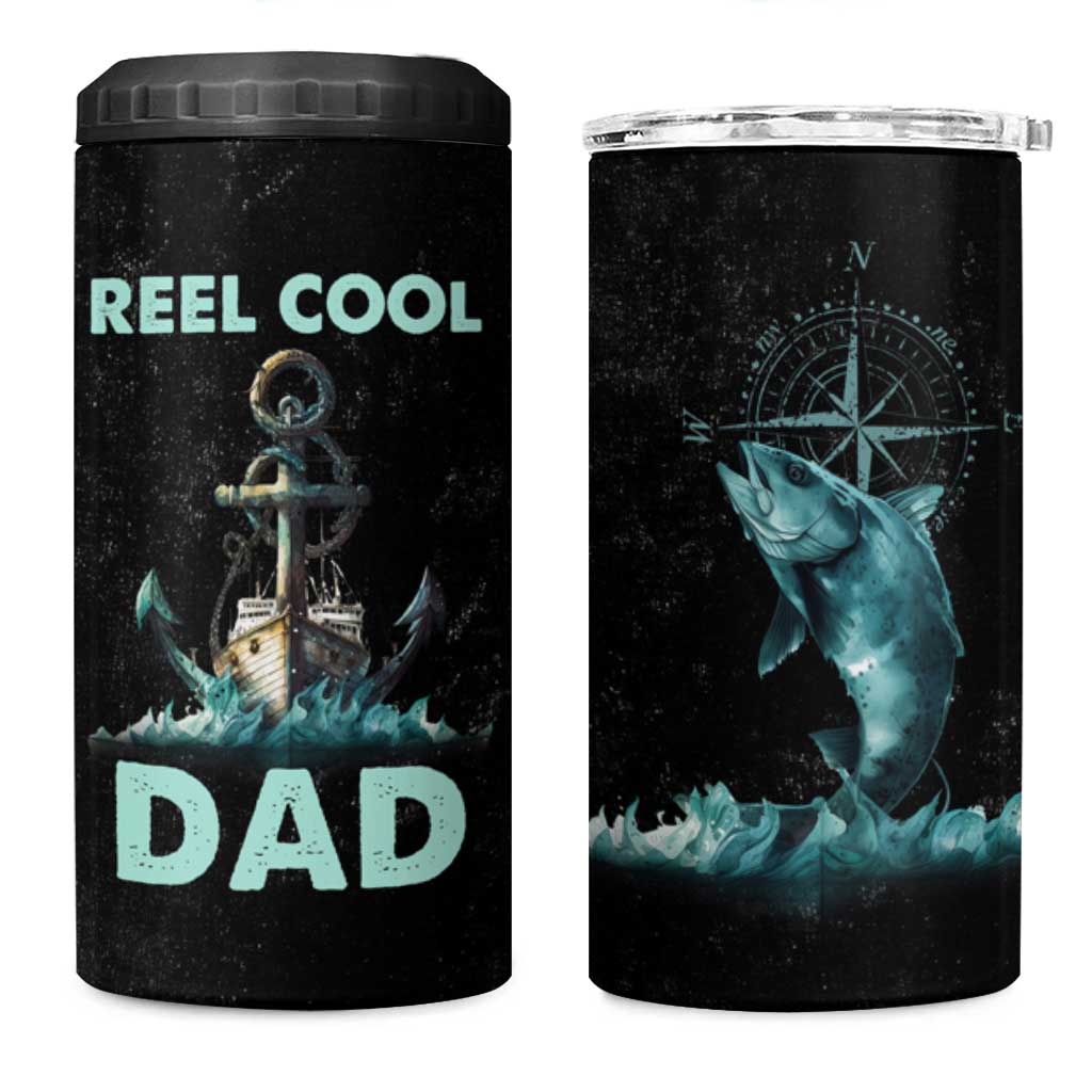 Gifts For Fishing Dad 4 in 1 Can Cooler Tumbler Reel Cool Dad - Wonder Print Shop