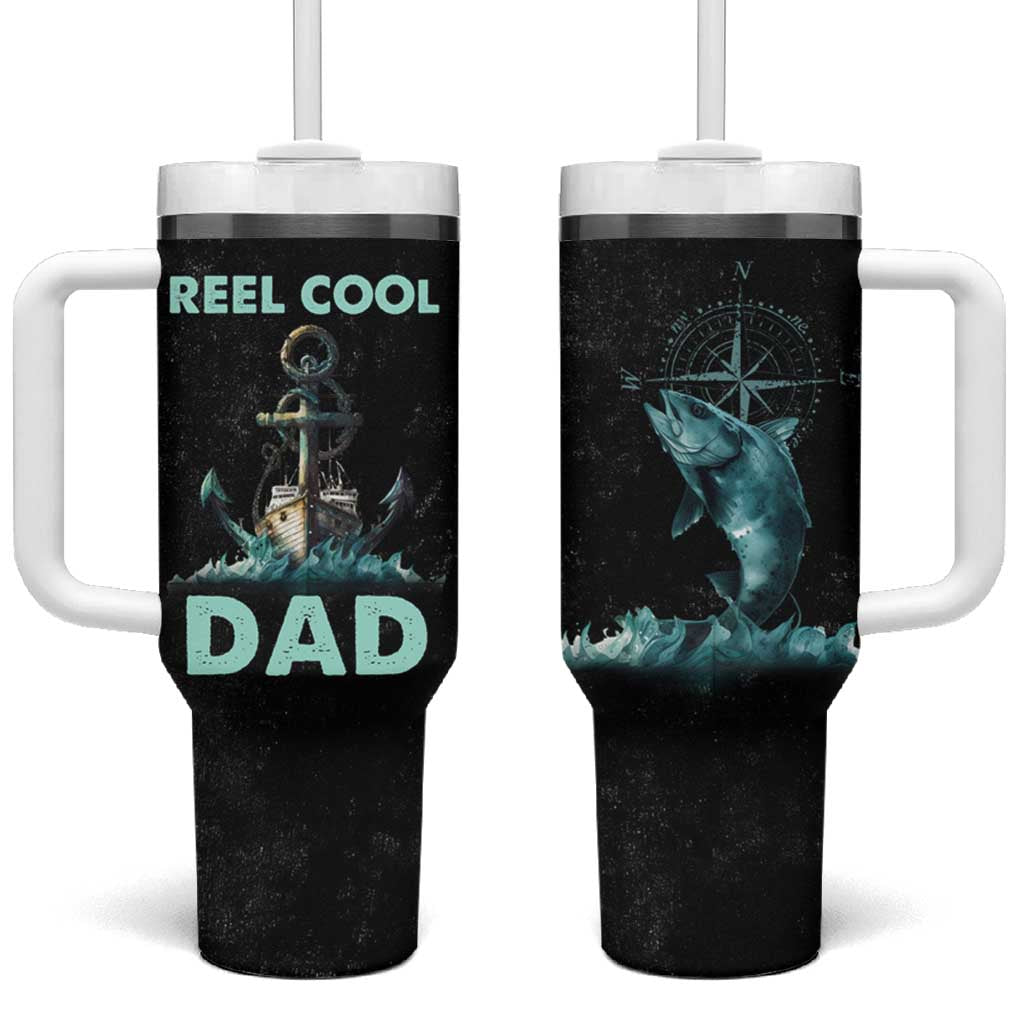 Gifts For Fishing Dad Tumbler With Handle Reel Cool Dad - Wonder Print Shop
