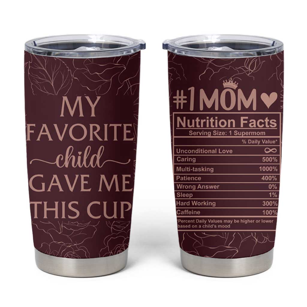 Gifts For Mom Tumbler Cup My Favorite Child Gave Me This Cup - Wonder Print Shop
