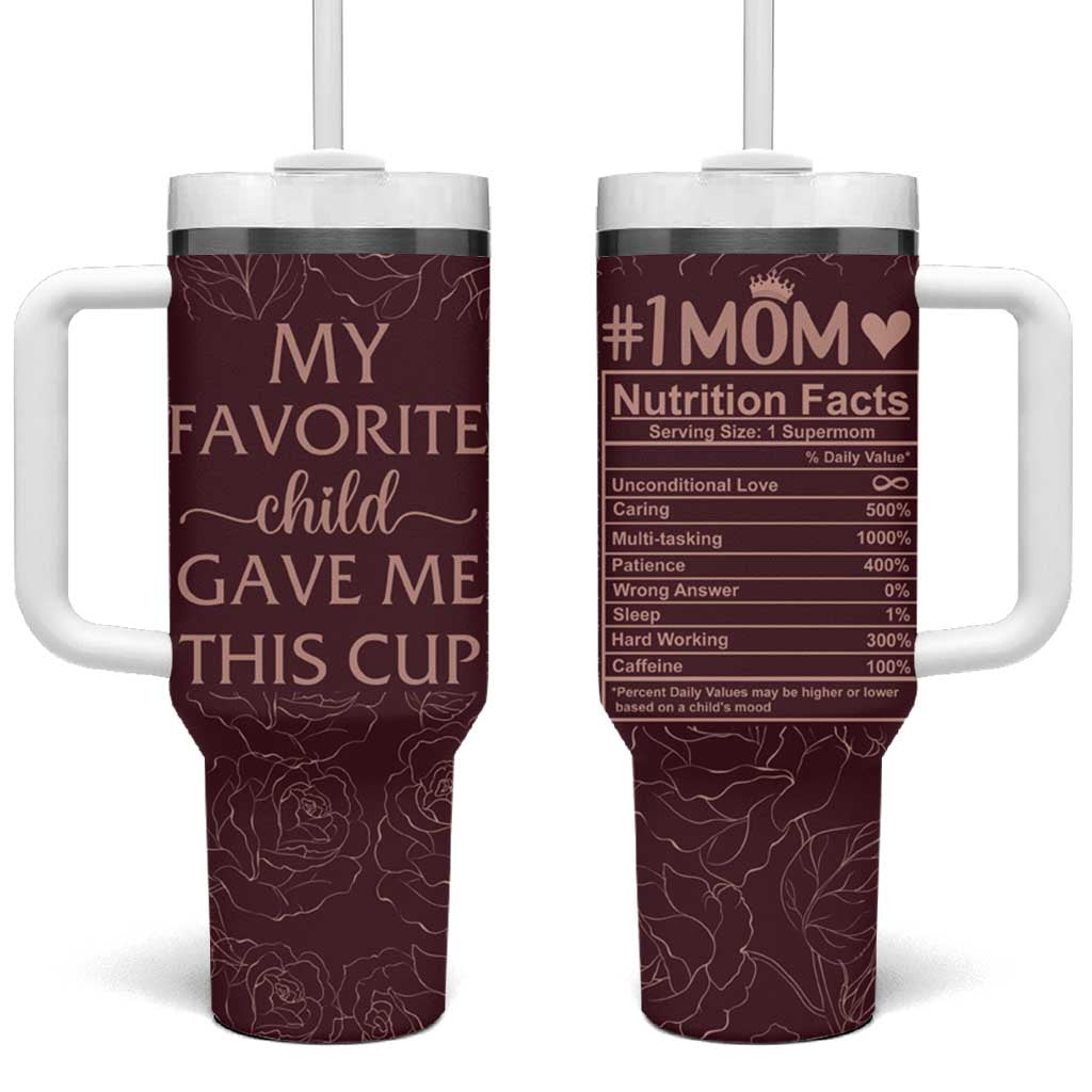 Gifts For Mom Tumbler With Handle My Favorite Child Gave Me This Cup - Wonder Print Shop