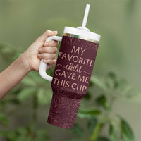 Gifts For Mom Tumbler With Handle My Favorite Child Gave Me This Cup - Wonder Print Shop
