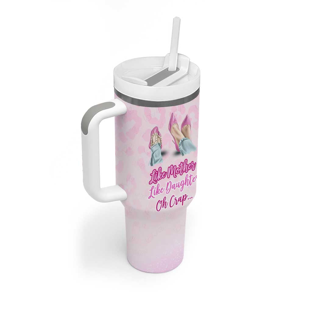 Gifts For Mom Tumbler With Handle Like Mother Like Daughter Oh Crap - Wonder Print Shop