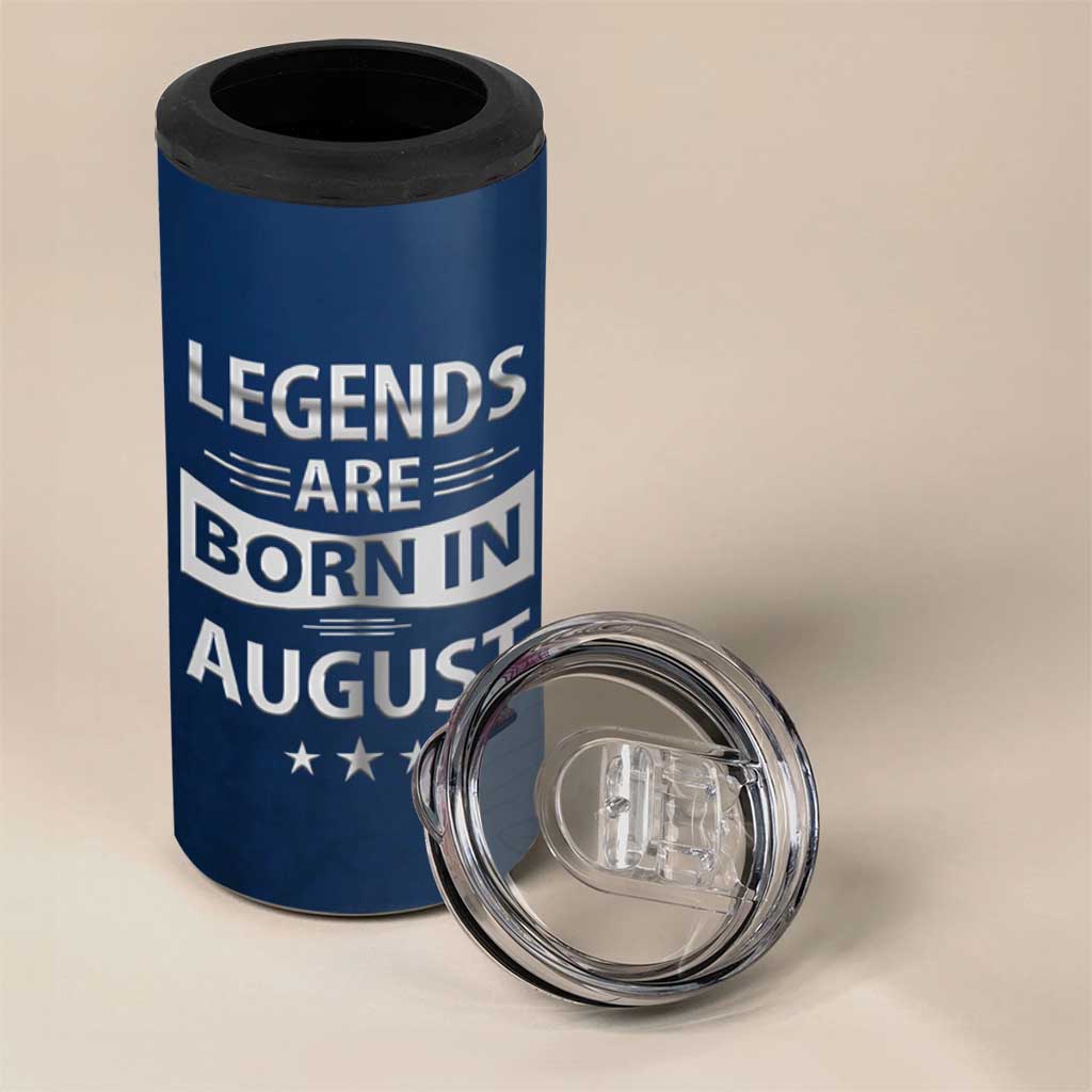 Funny Birthday Gifts For Men 4 in 1 Can Cooler Tumbler Legends Are Born In August - Wonder Print Shop