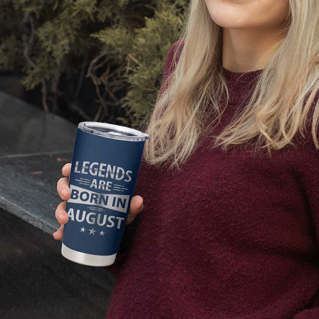 Funny Birthday Gifts For Men Tumbler Cup Legends Are Born In August - Wonder Print Shop