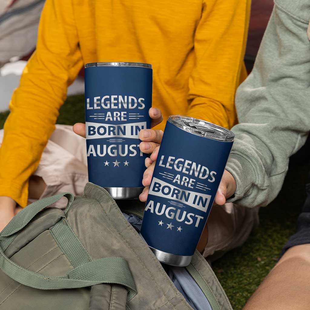 Funny Birthday Gifts For Men Tumbler Cup Legends Are Born In August - Wonder Print Shop