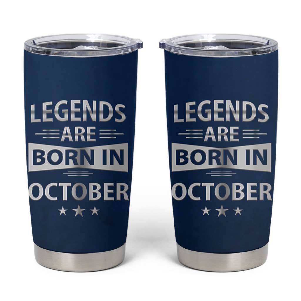 Funny Birthday Gifts For Men Tumbler Cup Legends Are Born In October - Wonder Print Shop