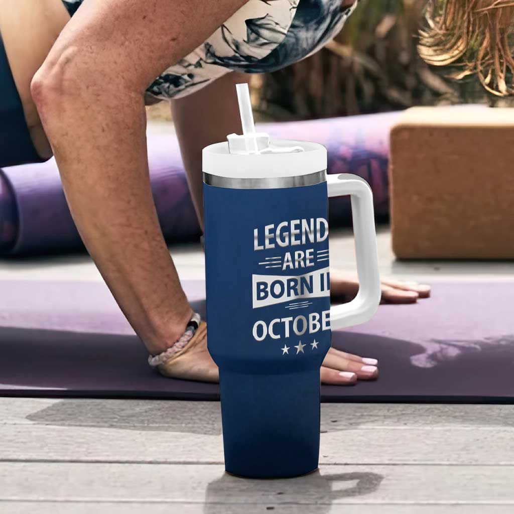 Funny Birthday Gifts For Men Tumbler With Handle Legends Are Born In October - Wonder Print Shop