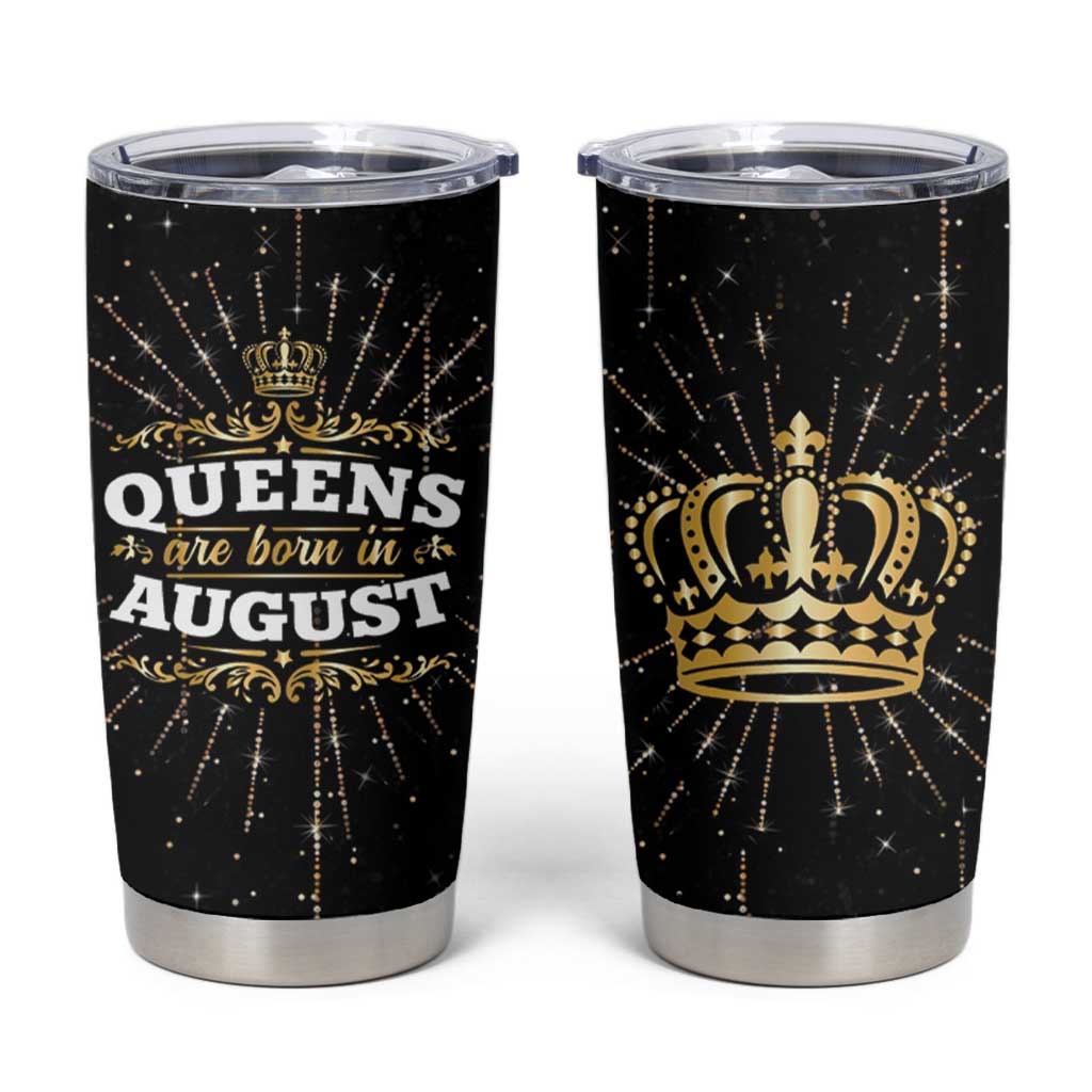 Birthday Gifts For Women Tumbler Cup Queens Are Born In August - Wonder Print Shop