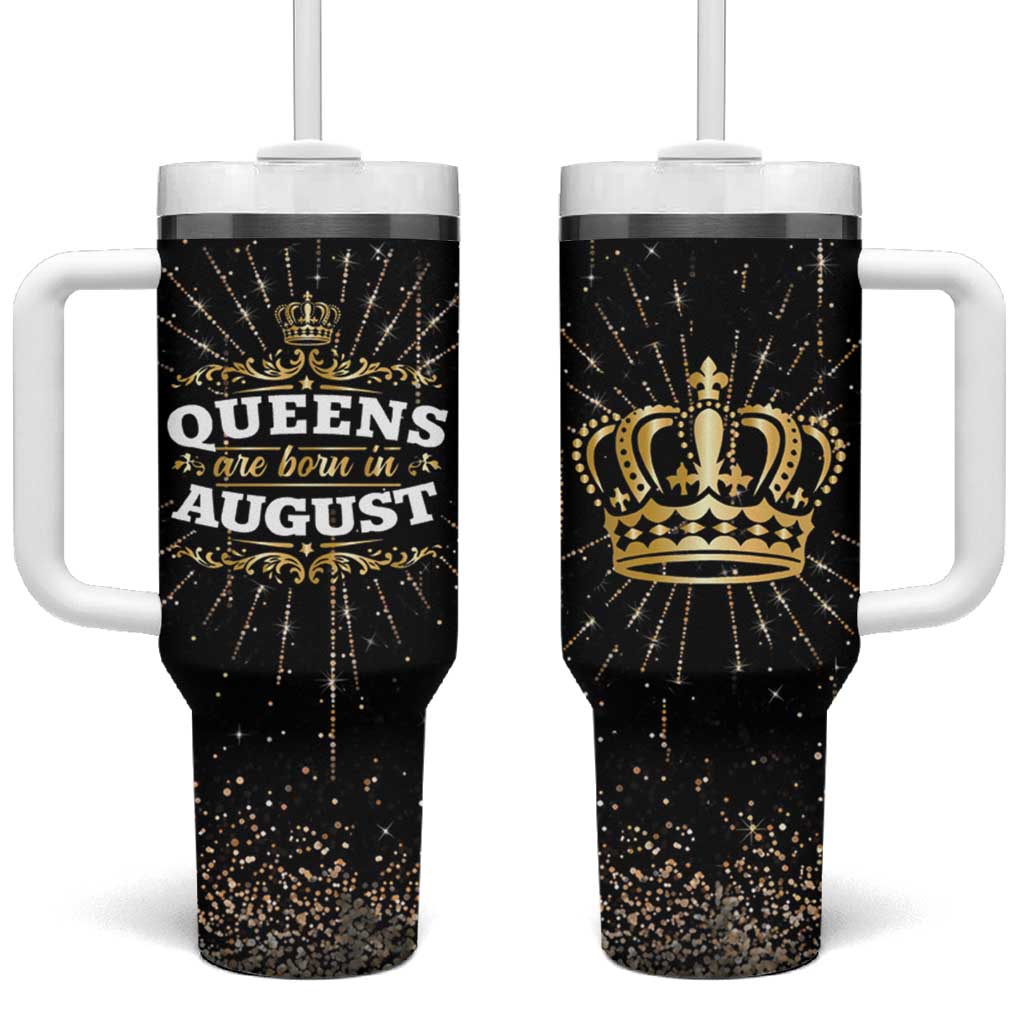 Birthday Gifts For Women Tumbler With Handle Queens Are Born In August - Wonder Print Shop