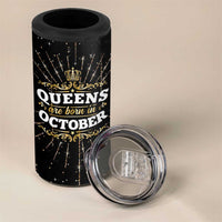Birthday Gifts For Women 4 in 1 Can Cooler Tumbler Queens Are Born In October - Wonder Print Shop