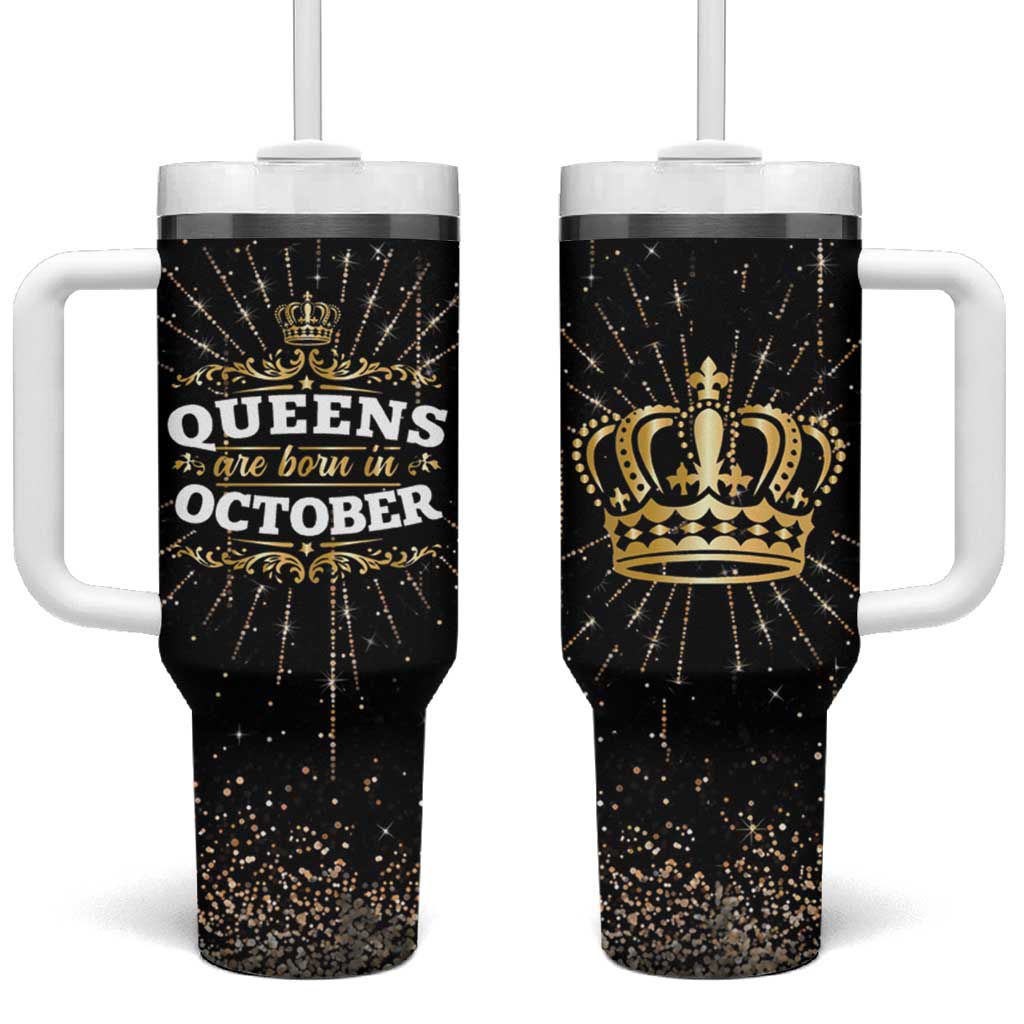 Birthday Gifts For Women Tumbler With Handle Queens Are Born In October - Wonder Print Shop