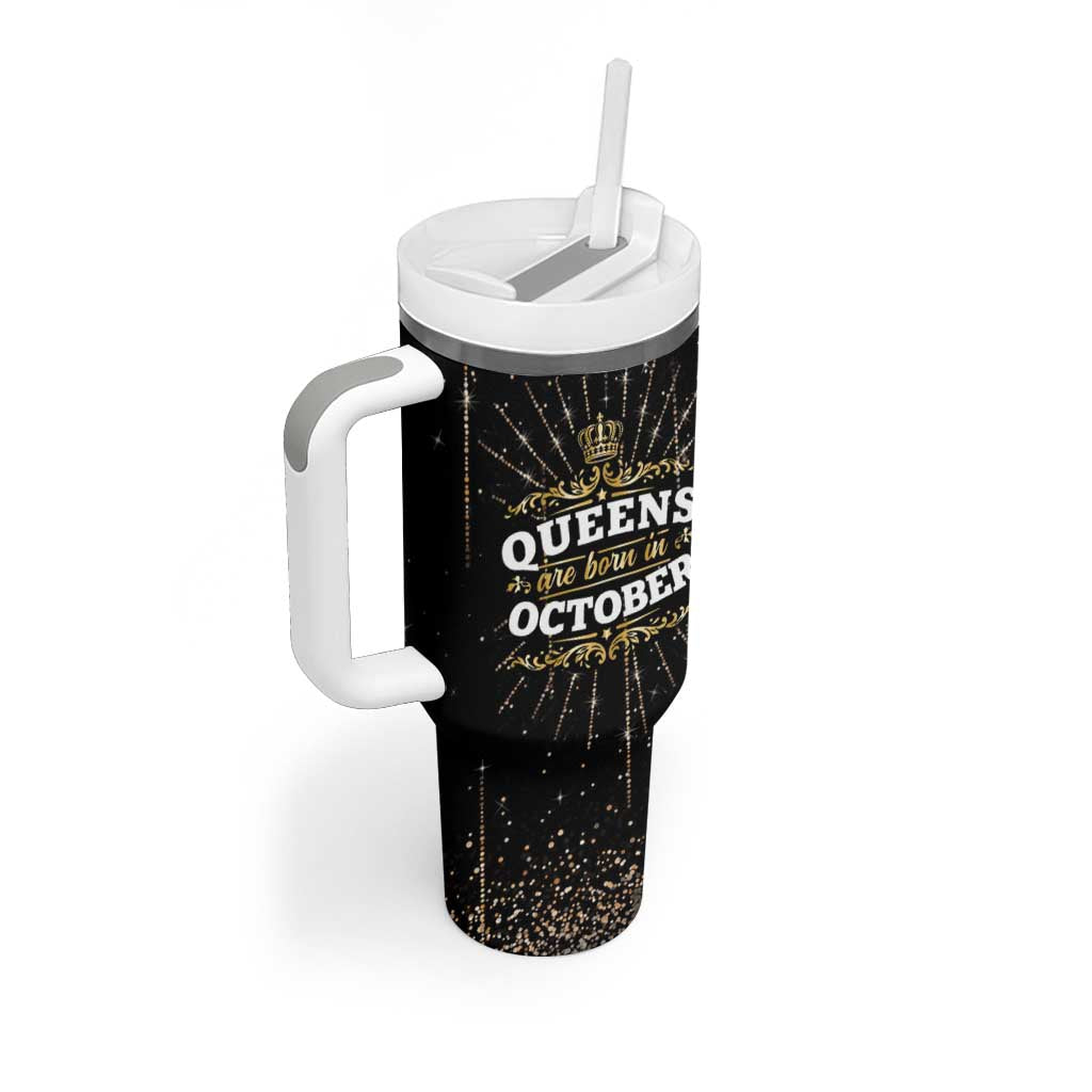 Birthday Gifts For Women Tumbler With Handle Queens Are Born In October - Wonder Print Shop