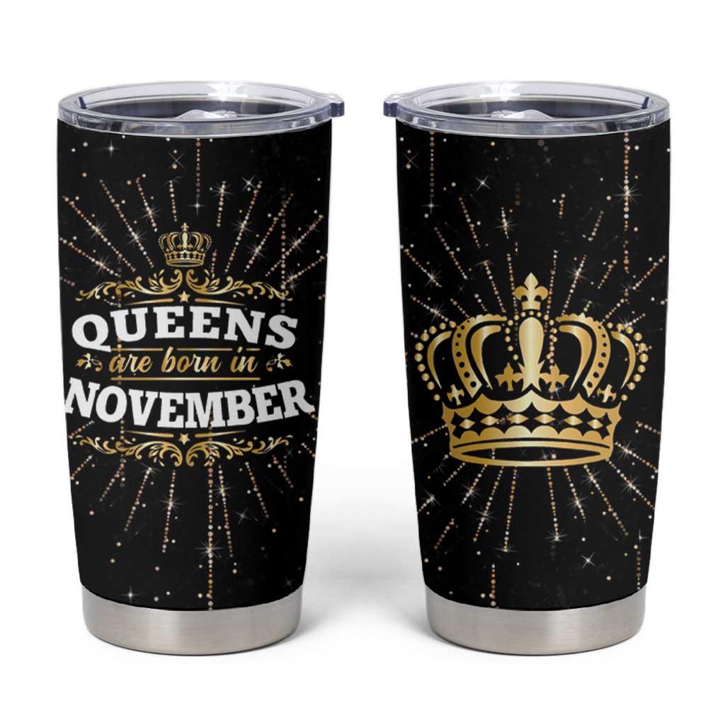 Birthday Gifts For Women Tumbler Cup Queens Are Born In November - Wonder Print Shop