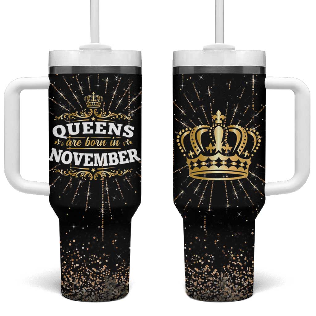 Birthday Gifts For Women Tumbler With Handle Queens Are Born In November - Wonder Print Shop