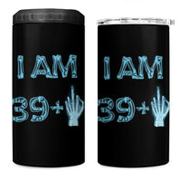 Funny Birthday Gifts 4 in 1 Can Cooler Tumbler I Am 39 Plus One Middle Finger Xray Skeleton - Wonder Print Shop