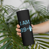 Funny Birthday Gifts Skinny Tumbler I Am 39 Plus One Middle Finger Xray Skeleton - Wonder Print Shop