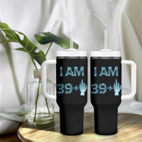 Funny Birthday Gifts Tumbler With Handle I Am 39 Plus One Middle Finger Xray Skeleton - Wonder Print Shop