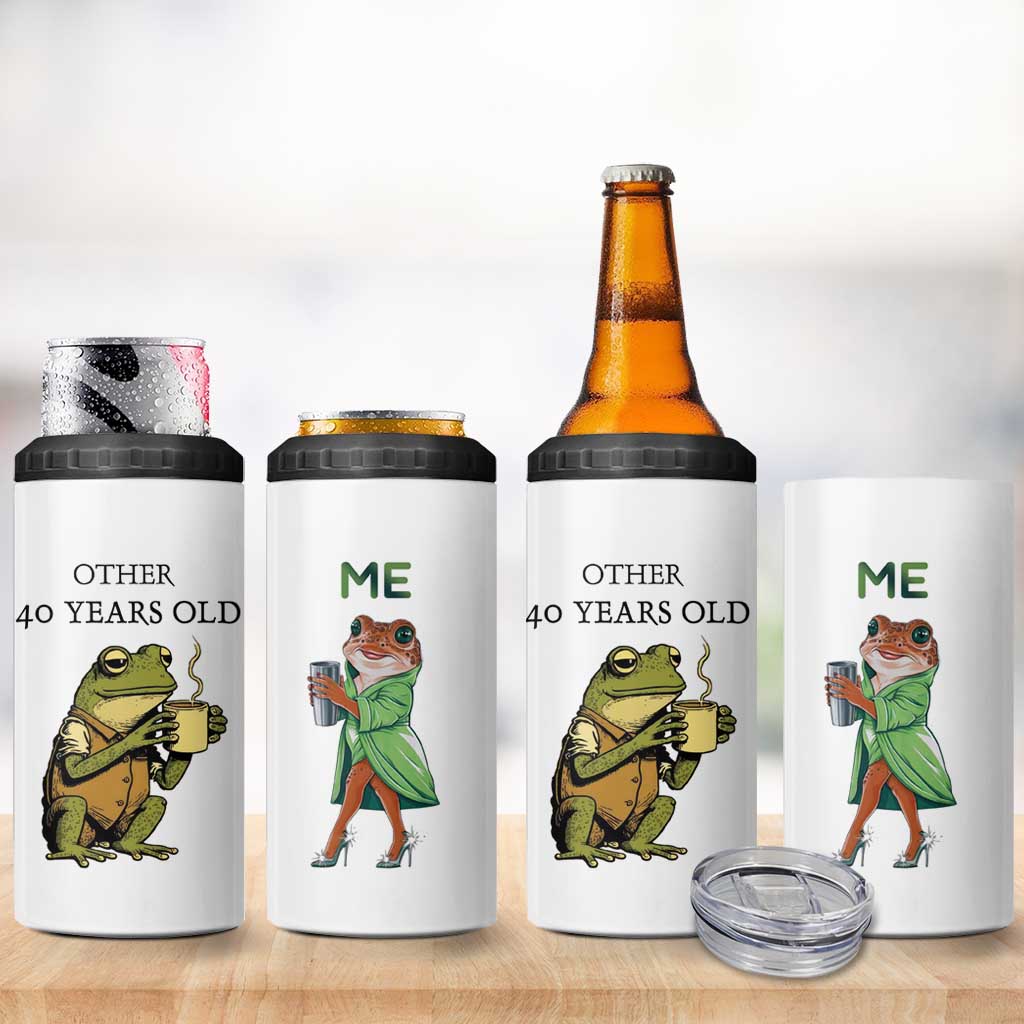 40th Birthday Gifts for Women 4 in 1 Can Cooler Tumbler Funny Frog Other And You - Wonder Print Shop