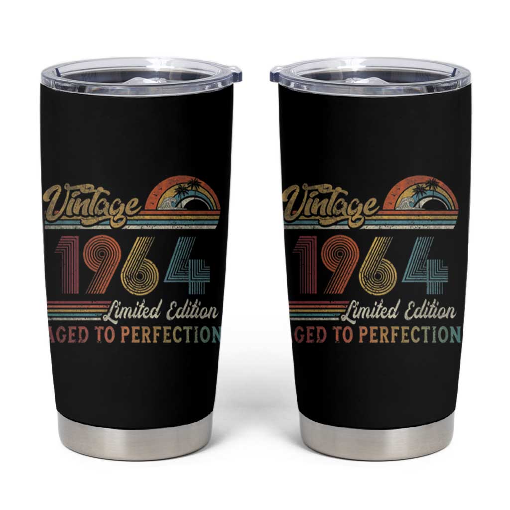 Funny Birthday Gifts Tumbler Cup Vintage 1964 Aged To Perfection 60th Birthday - Wonder Print Shop