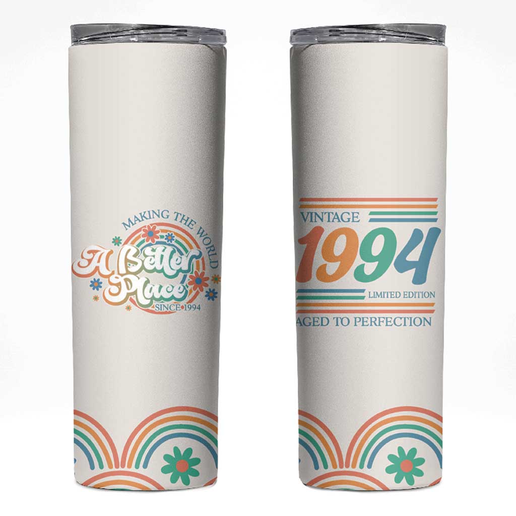 Funny Birthday Gifts For Women Skinny Tumbler Aged To Perfection 30th Birthday Making The World A Better Place Since 1994 - Wonder Print Shop