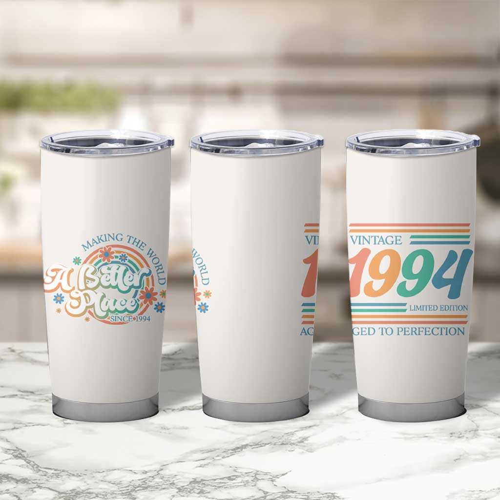 Funny Birthday Gifts For Women Tumbler Cup Aged To Perfection 30th Birthday Making The World A Better Place Since 1994 - Wonder Print Shop