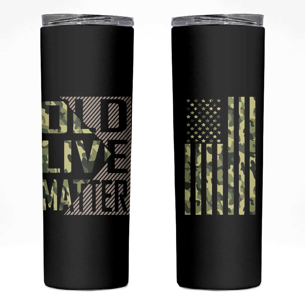 Gifts For Old Men Skinny Tumbler Old Lives Matter Camo Funny Birthday Gift - Wonder Print Shop
