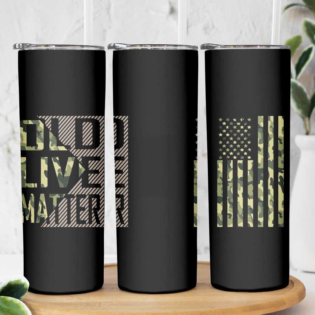 Gifts For Old Men Skinny Tumbler Old Lives Matter Camo Funny Birthday Gift - Wonder Print Shop