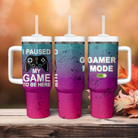 Funny Gamer Tumbler With Handle I Paused My Game To Be Here - Wonder Print Shop