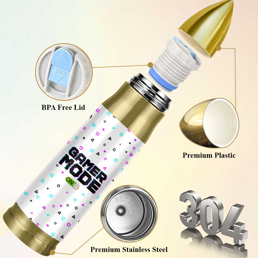 Gifts For Gamer Bullet Tumbler Gamer Mode On Gaming Teenage Boys Men