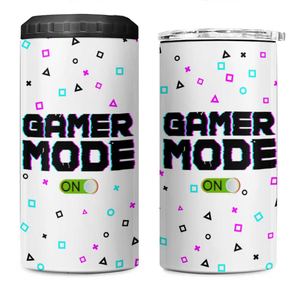 Gifts For Gamer 4 in 1 Can Cooler Tumbler Gamer Mode On Gaming Teenage Boys Men - Wonder Print Shop