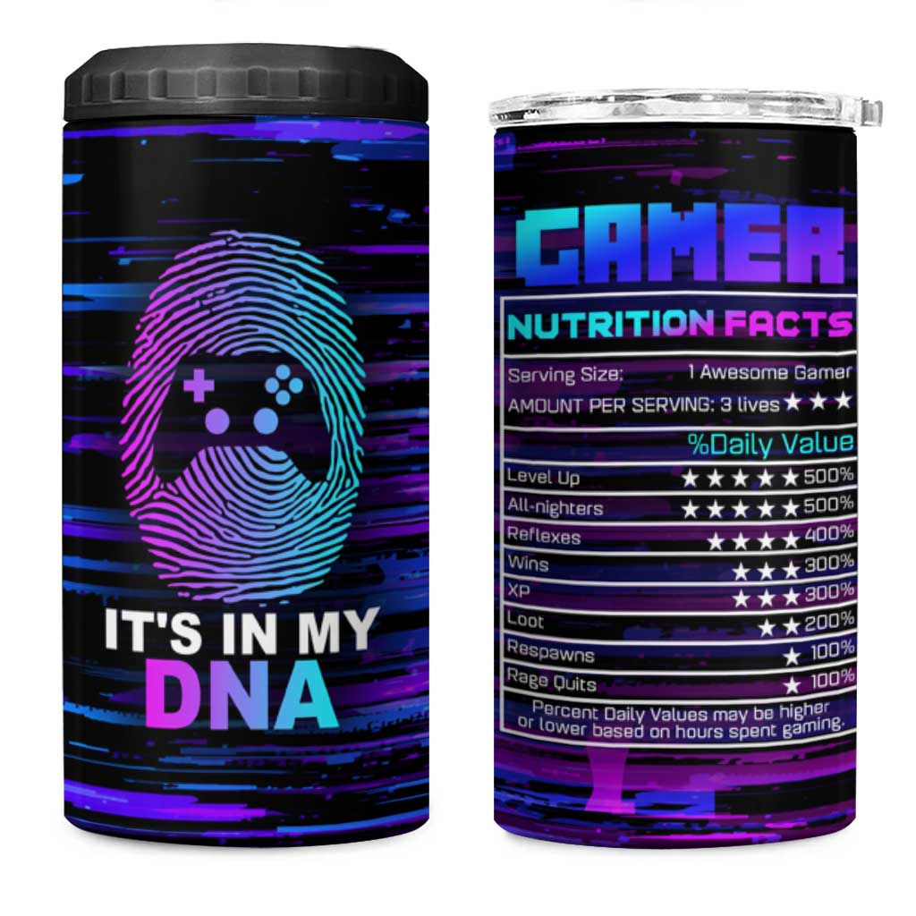 Funny Gamer 4 in 1 Can Cooler Tumbler Gaming Is My DNA - Wonder Print Shop