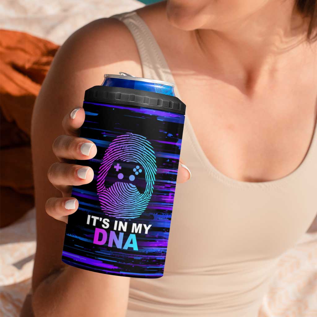 Funny Gamer 4 in 1 Can Cooler Tumbler Gaming Is My DNA - Wonder Print Shop