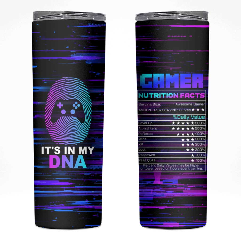 Funny Gamer Skinny Tumbler Gaming Is My DNA - Wonder Print Shop