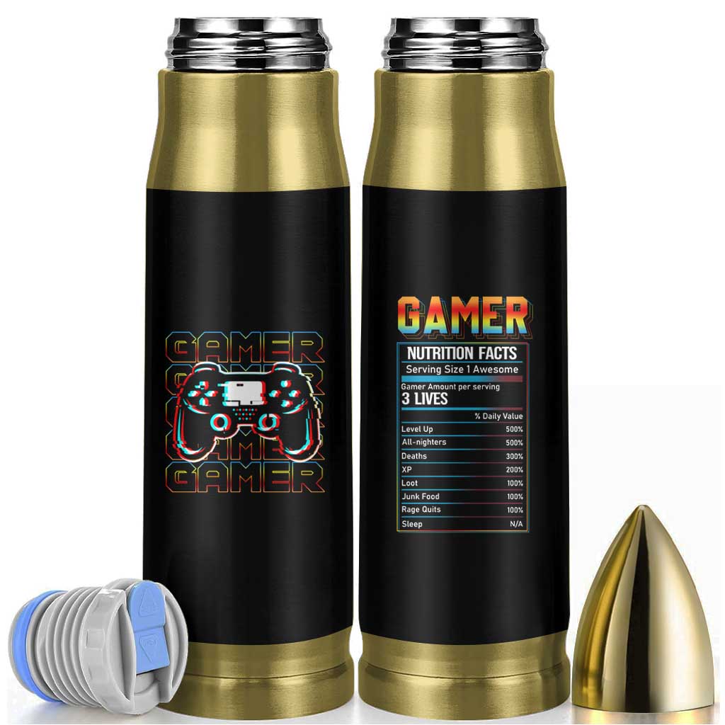 Funny Gamer Nutrition Facts Bullet Tumbler