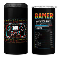 Funny Gamer Nutrition Facts 4 in 1 Can Cooler Tumbler - Wonder Print Shop