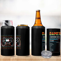 Funny Gamer Nutrition Facts 4 in 1 Can Cooler Tumbler - Wonder Print Shop