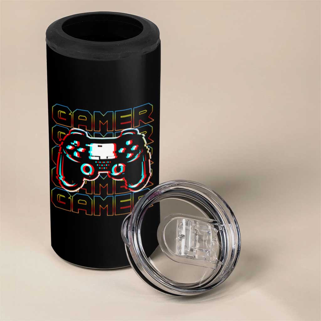 Funny Gamer Nutrition Facts 4 in 1 Can Cooler Tumbler - Wonder Print Shop