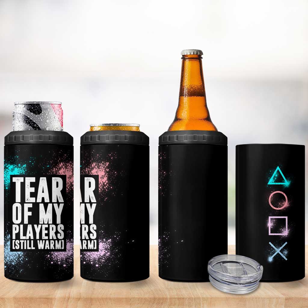 Funny Gamer 4 in 1 Can Cooler Tumbler Tears Of My Players Gaming Teenage Boys Men - Wonder Print Shop