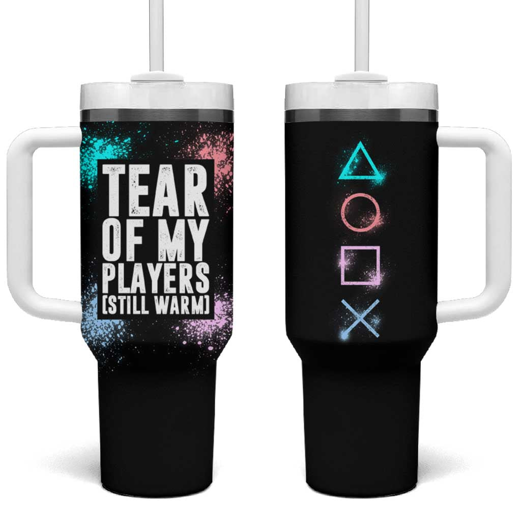 Funny Gamer Tumbler With Handle Tears Of My Players Gaming Teenage Boys Men - Wonder Print Shop
